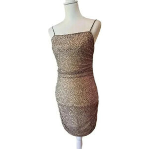 le lis body con animal print slip dress size large